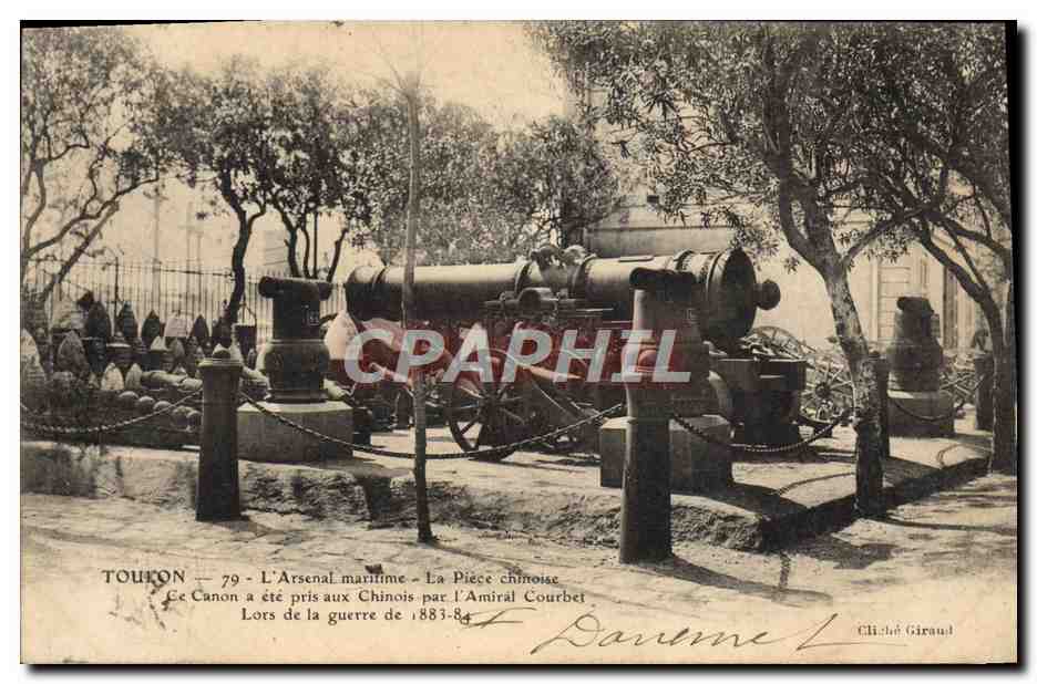 CPA Bateau de guerre Toulon Arsenal maritime La piece chinoise 