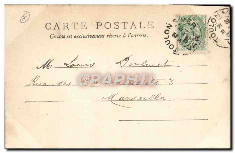 CPA Bateau de guerre Toulon Arsenal militaire La salle d'armes — Verso