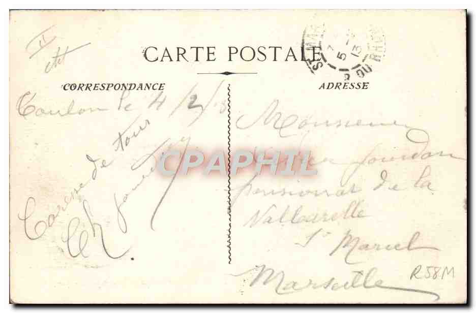 Toulon - Ecole des Mécaniciens de la Cuisine — Éditeur Charles Didrix, n° 122 — Verso