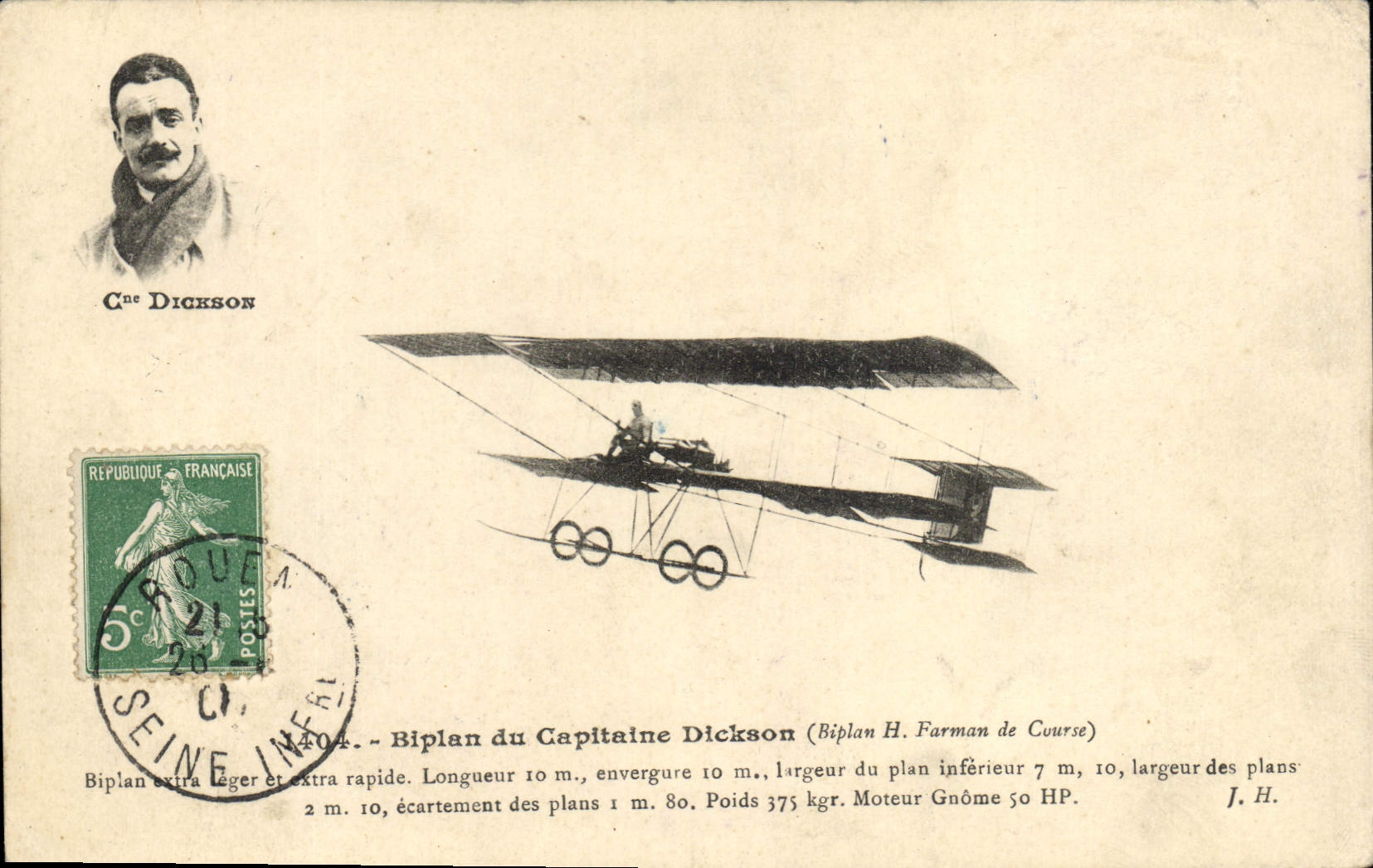 CPA Avion Aviation Biplan du capitaine Dickson 