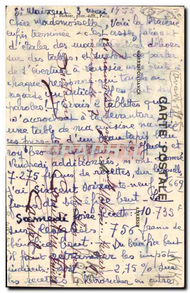 CPA Avion Aviation Biplan du capitaine Dickson  — Rückseite