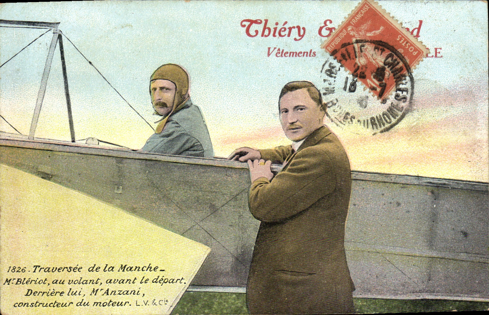 CPA Avion Aviation Bleriot Traversee de la Manche Anzani 