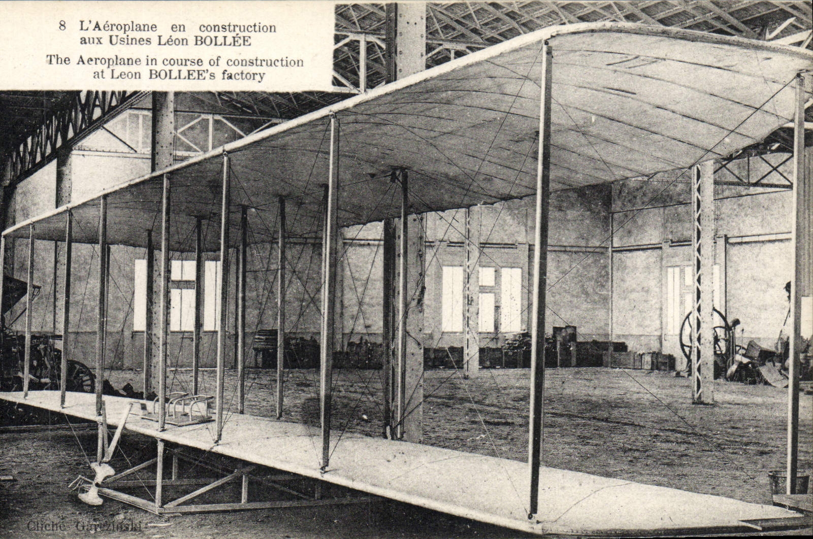 CPA Avion Aviation Aeroplane en construction Wilbur Wright aux usines Leon Bollee