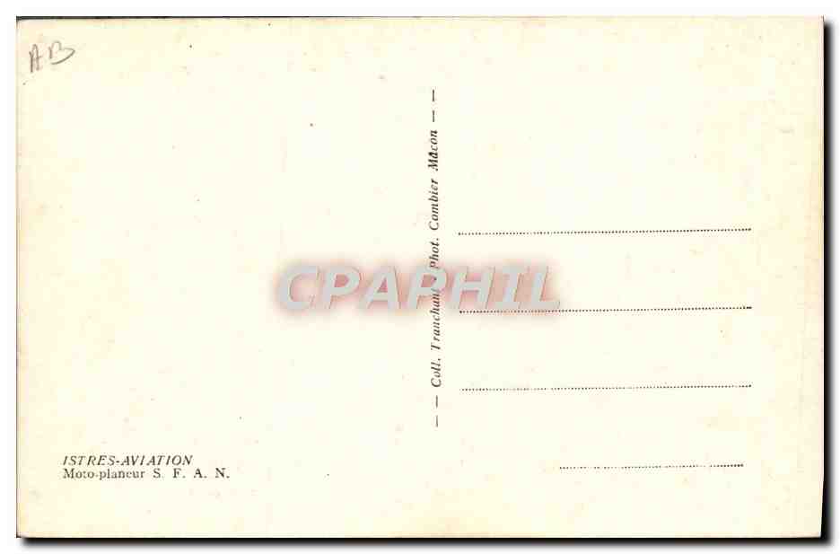 CPM Avion Aviation Istres Aviation Moto planeur SFAN — Rückseite