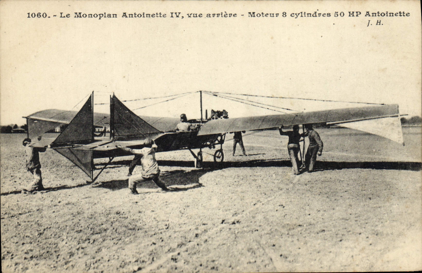 CPA Avion Aviation Monoplan Antoinette IV Vue arriere Moteur 8 cylindres 