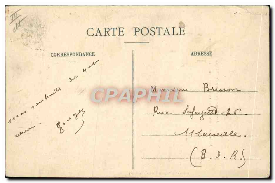 CPA Avion Aviation Aerodrome du Camp de Chalons M le Capitaine Burgeat au vol sur monoplan Antoinette  — Rückseite