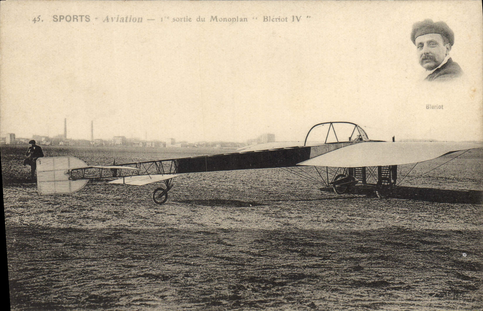 CPA Avion Aviation 1ere sortie du monoplan Bleriot IV