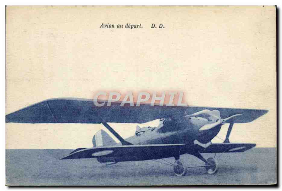 CPA Avion Aviation Avion au depart 