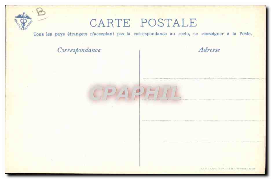 CPA Avion Aviation Biplan Farman Circuit europeen Juin Juillet 1911 Renaux a Senouques en plein vol Douvres a Calais  — Rückseite