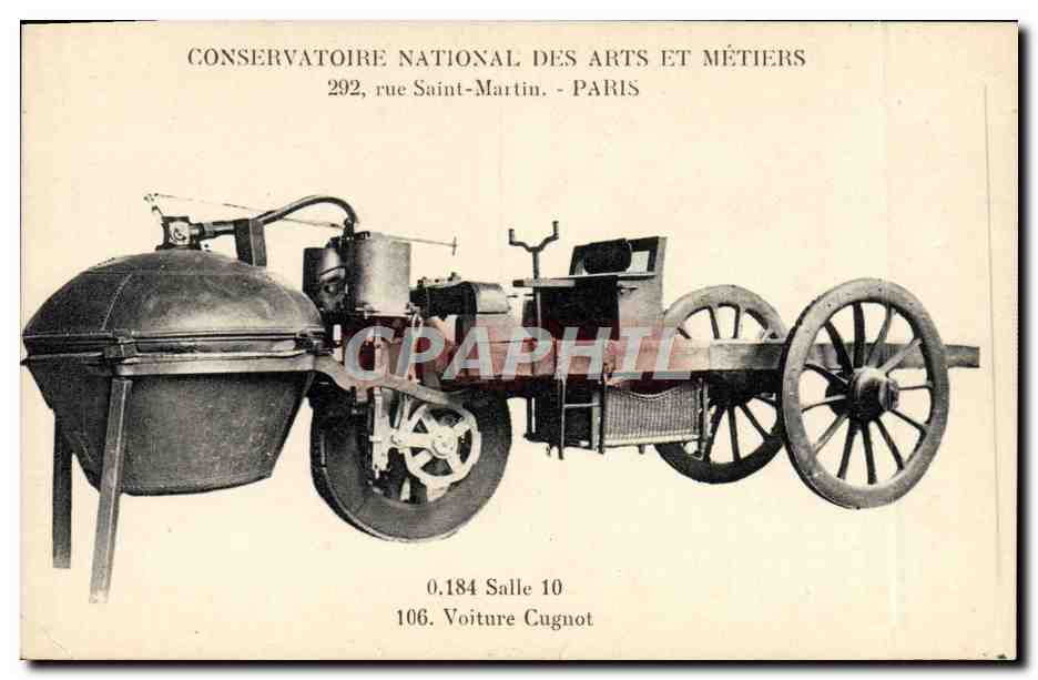 CPA Automobile Conservatoire National des Arts et Metiers Rue Saint Martin Paris Voiture cugnot