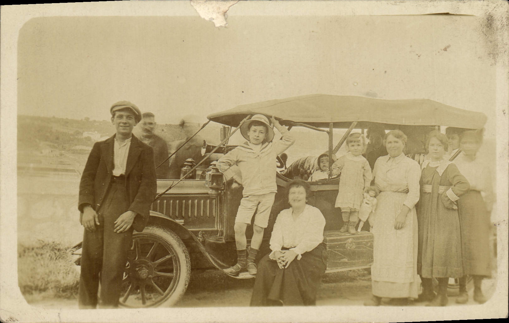 CARTE PHOTO Automobile Enfants