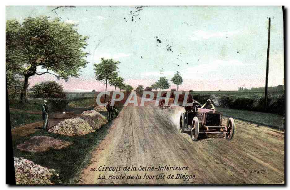 CPA Automobile Circuit de la Seine Inferieure La route de la fourche de Dieppe