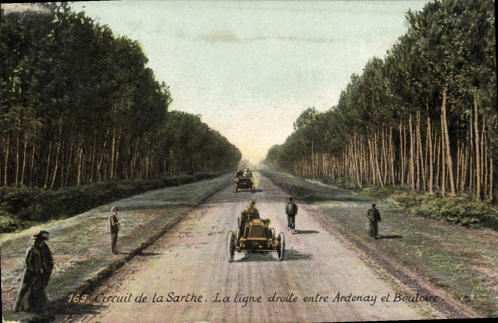 CPA Automobile Circuit de la Sarthe La ligne droite entre Ardenay et Bouloire