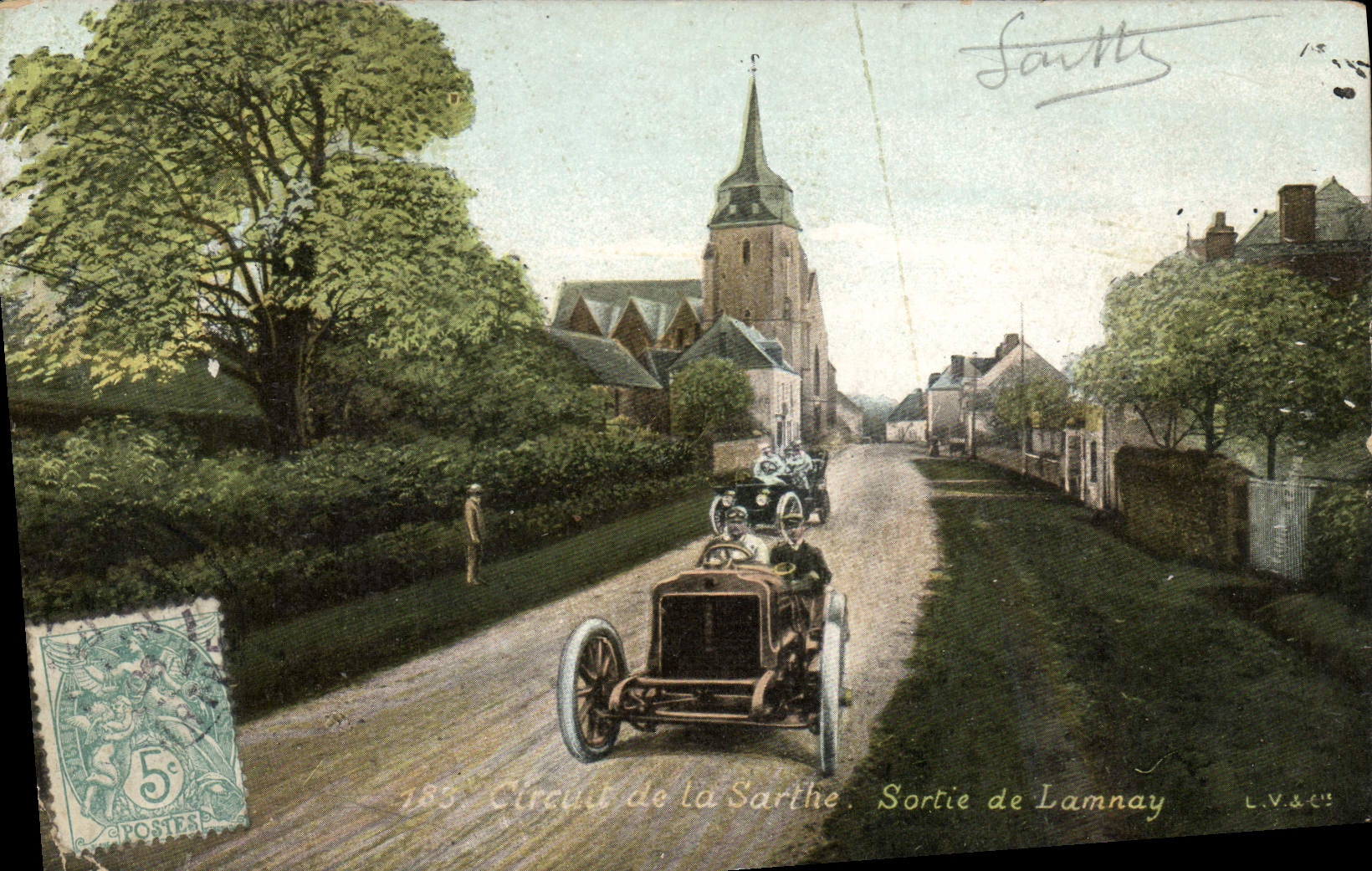 CPA Automobile Circuit de la Sarthe Sortie de Lammay 