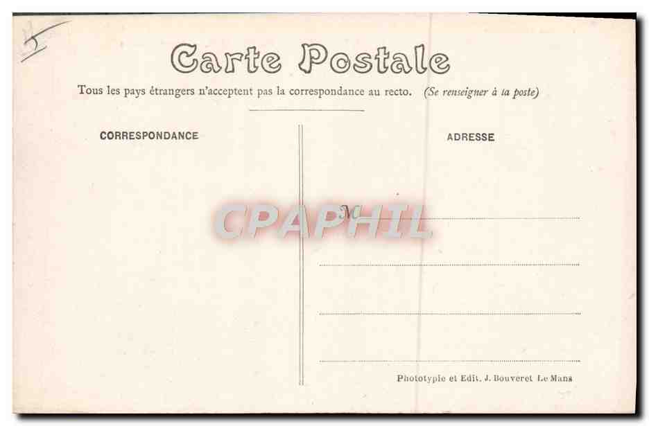 CPA Automobile Circuit de la Sarthe 1906 Avant Bouloire — Verso
