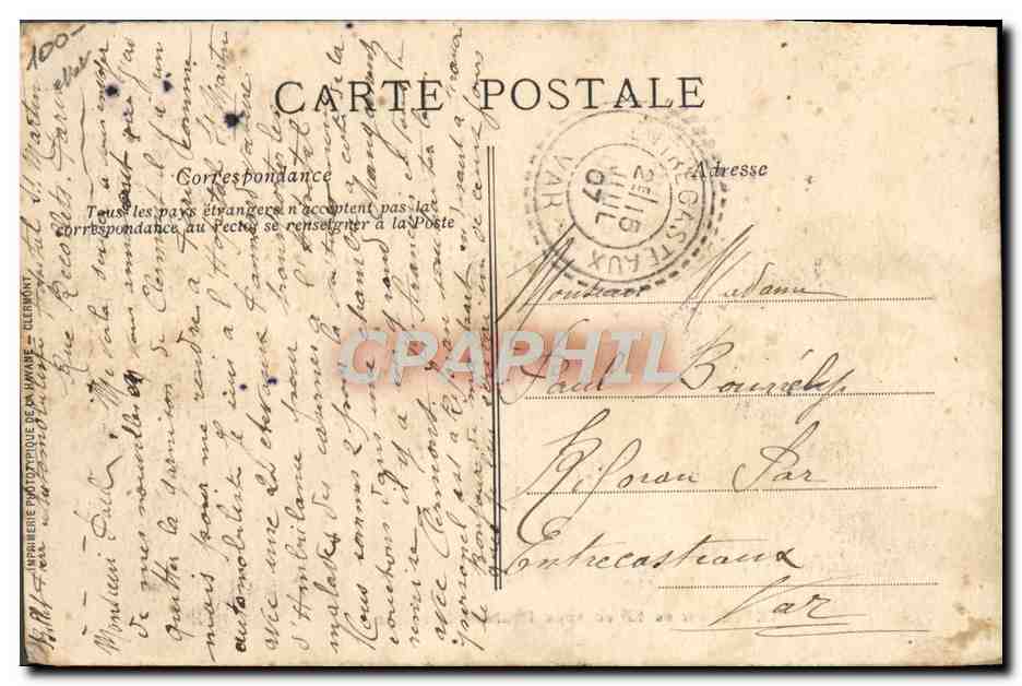 CPA Automobile Teste sur sa 120 chevaux Panhard levassor  — Verso