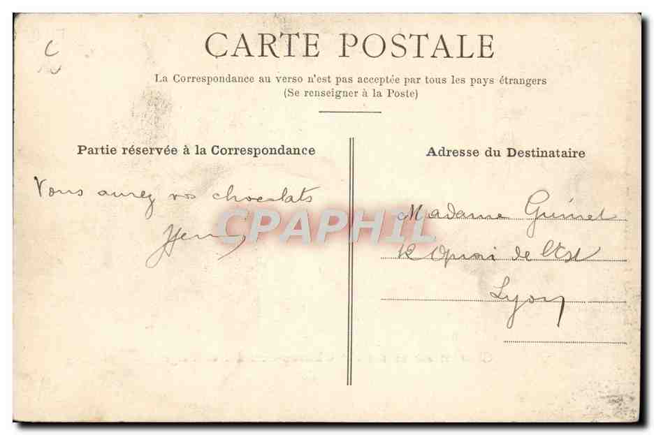 CPA Automobile Girardot sur sa 100 chevaux Charron Girardot et Voigt  — Verso