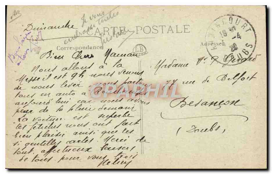 CPA Automobile Audincourt Usines des Automobiles Peugeot  — Verso