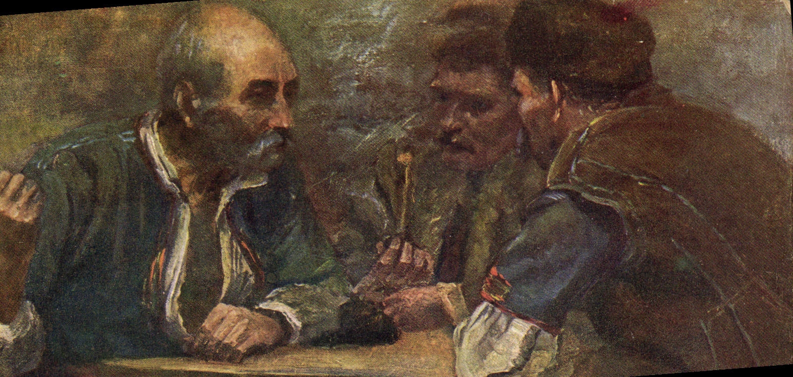 CPA Illustrateur Mar Gheorghieff Conversation serieuse 