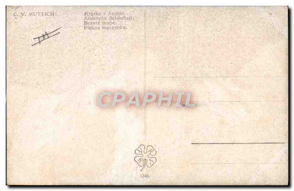 CPA Illustrateur Muttich Beaute arabe Folklore — Rückseite