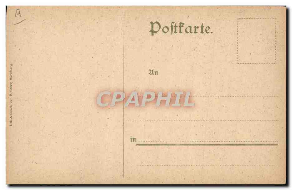 CPA Illustrateur Backertaufe wegen zu kleinen Brodes — Rückseite