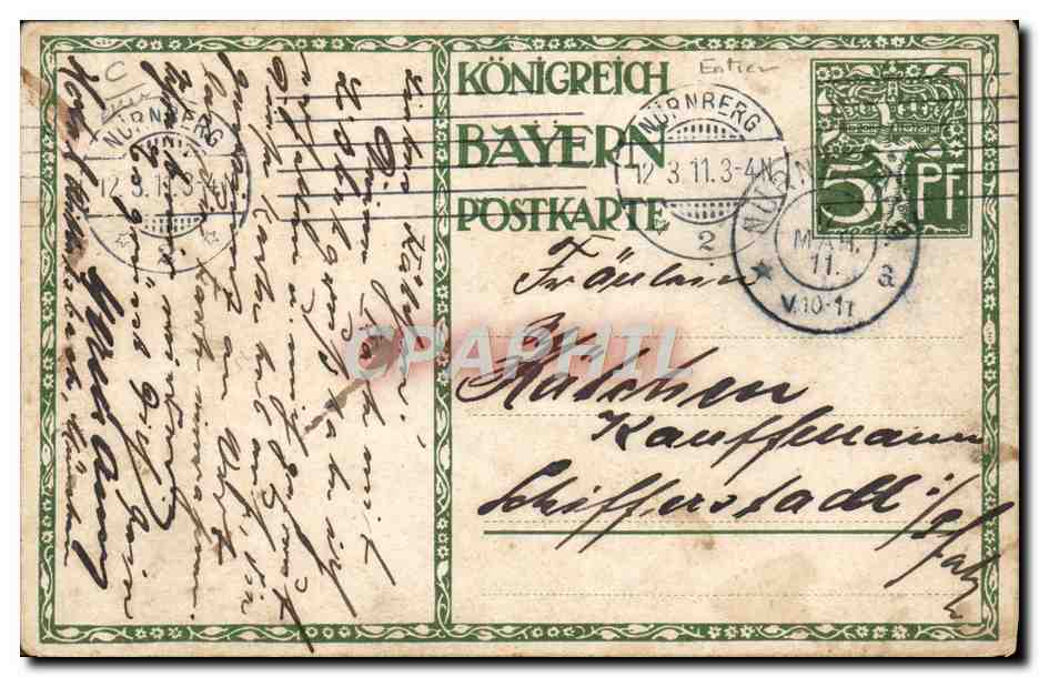 CPA Illustrateur Baviere Bayern 1821 1911 — Rückseite