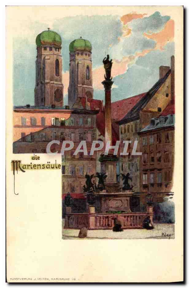 CPA Illustrateur Velten Die Mariensaule