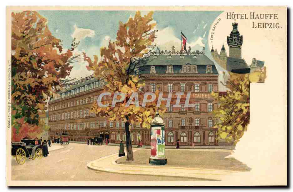 CPA Illustrateur Hotel Hauffe Leipzig 