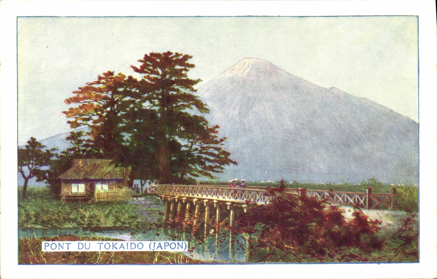CPA Japon Nippon Pont du Tokaido Volcan
