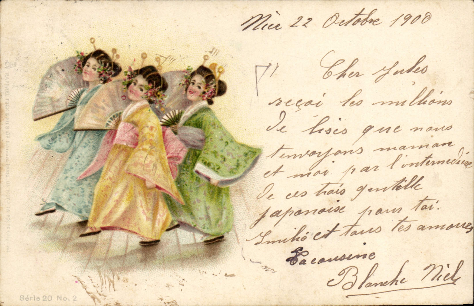 CPA Japon Nippon Femmes Eventail Folklore