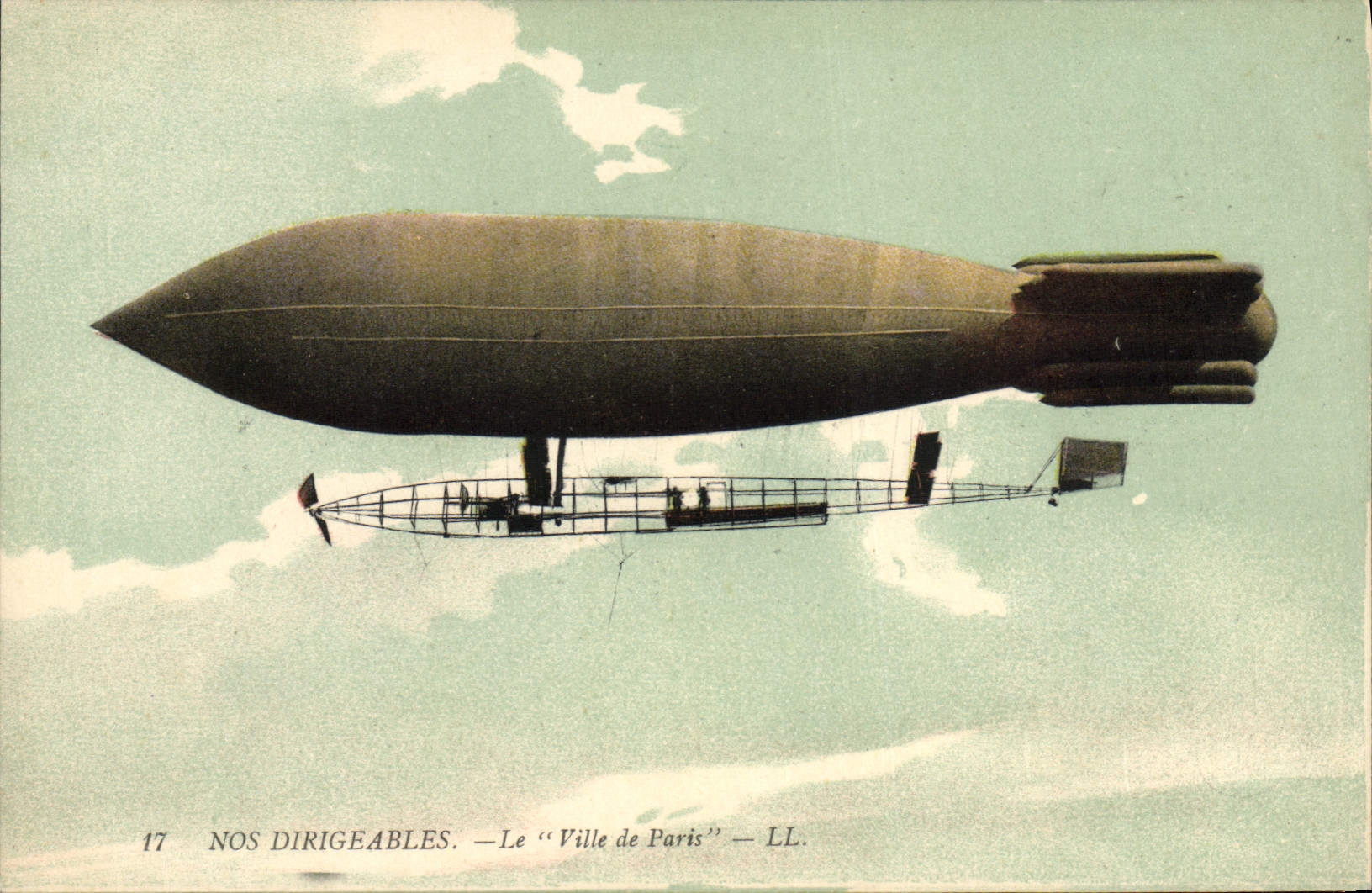 CPA Avion Aviation Zeppelin Dirigeable La Ville de Paris