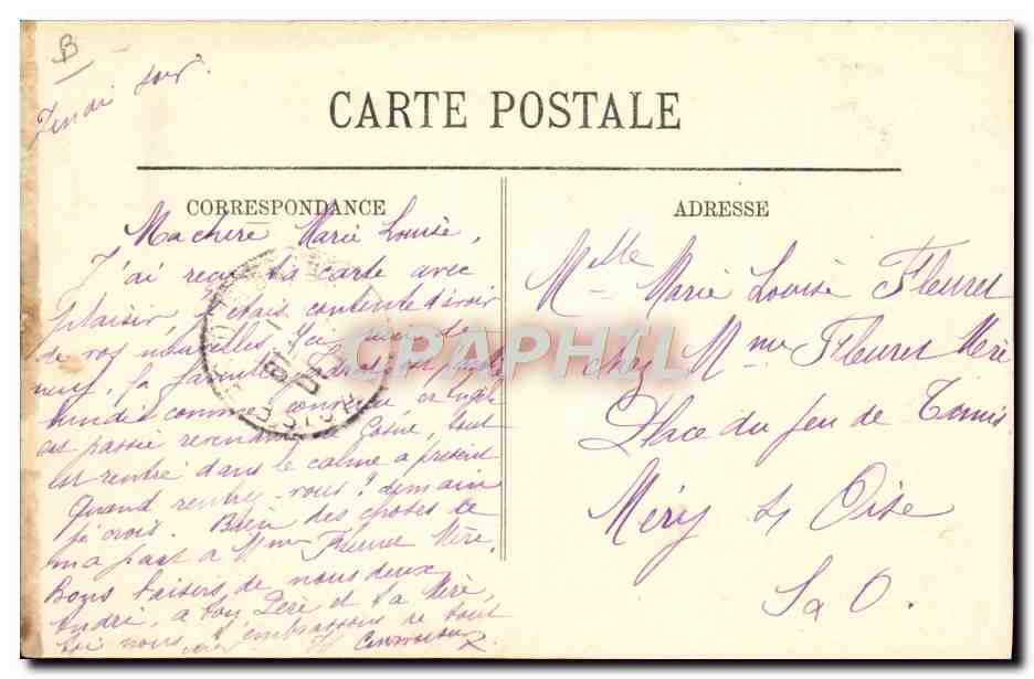 CPA Avion Aviation Zeppelin Dirigeable Ville de Paris  — Rückseite