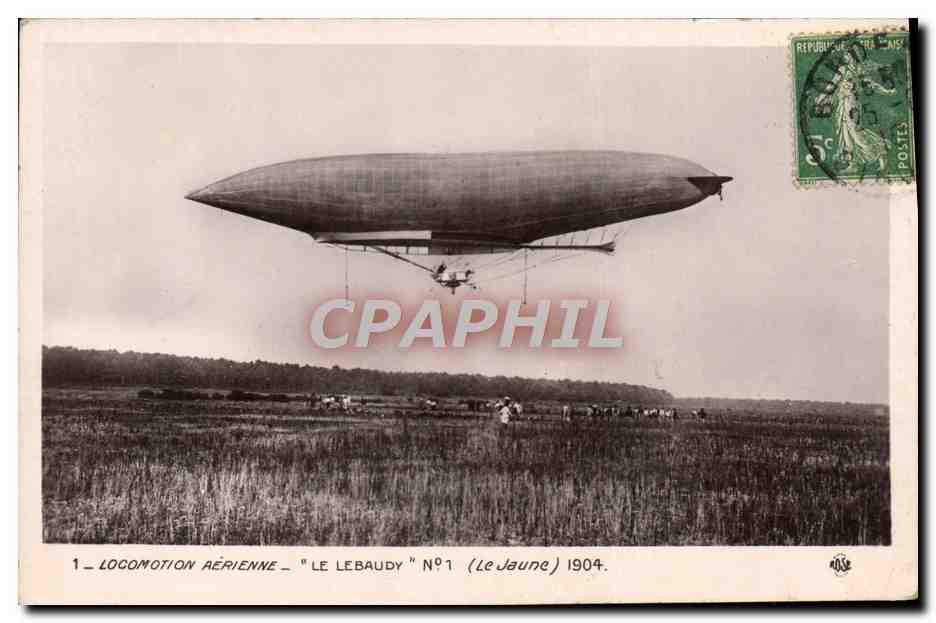 CPA Avion Aviation Zeppelin Dirigeable Le Lebaudy Le jauen 1904