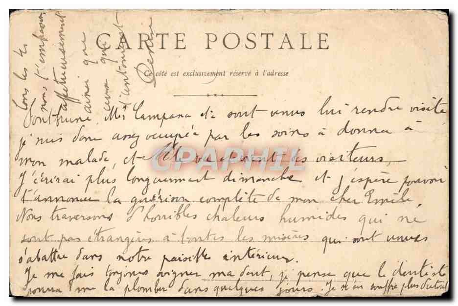 Église de Reignac, près BARBEZIEUX — vue de l'édifice avec inscription et date manuscrite — éditeur non identifié — Verso
