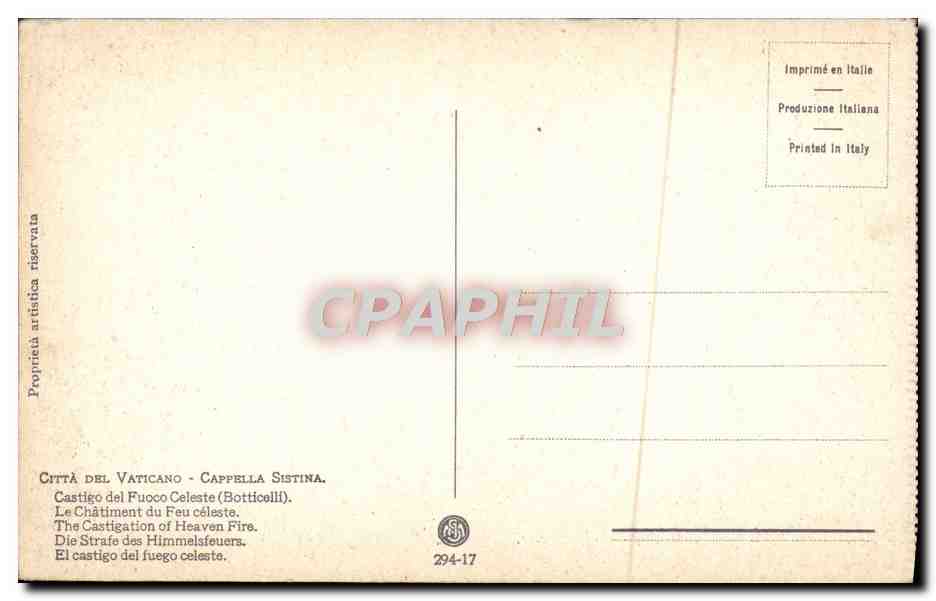 CPA Citta Del Vaticano Cappella Sistina — Verso