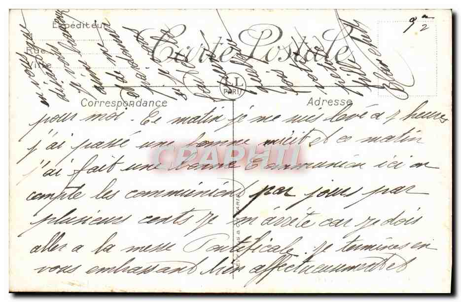 CPA Lourdes La Grotte — Verso