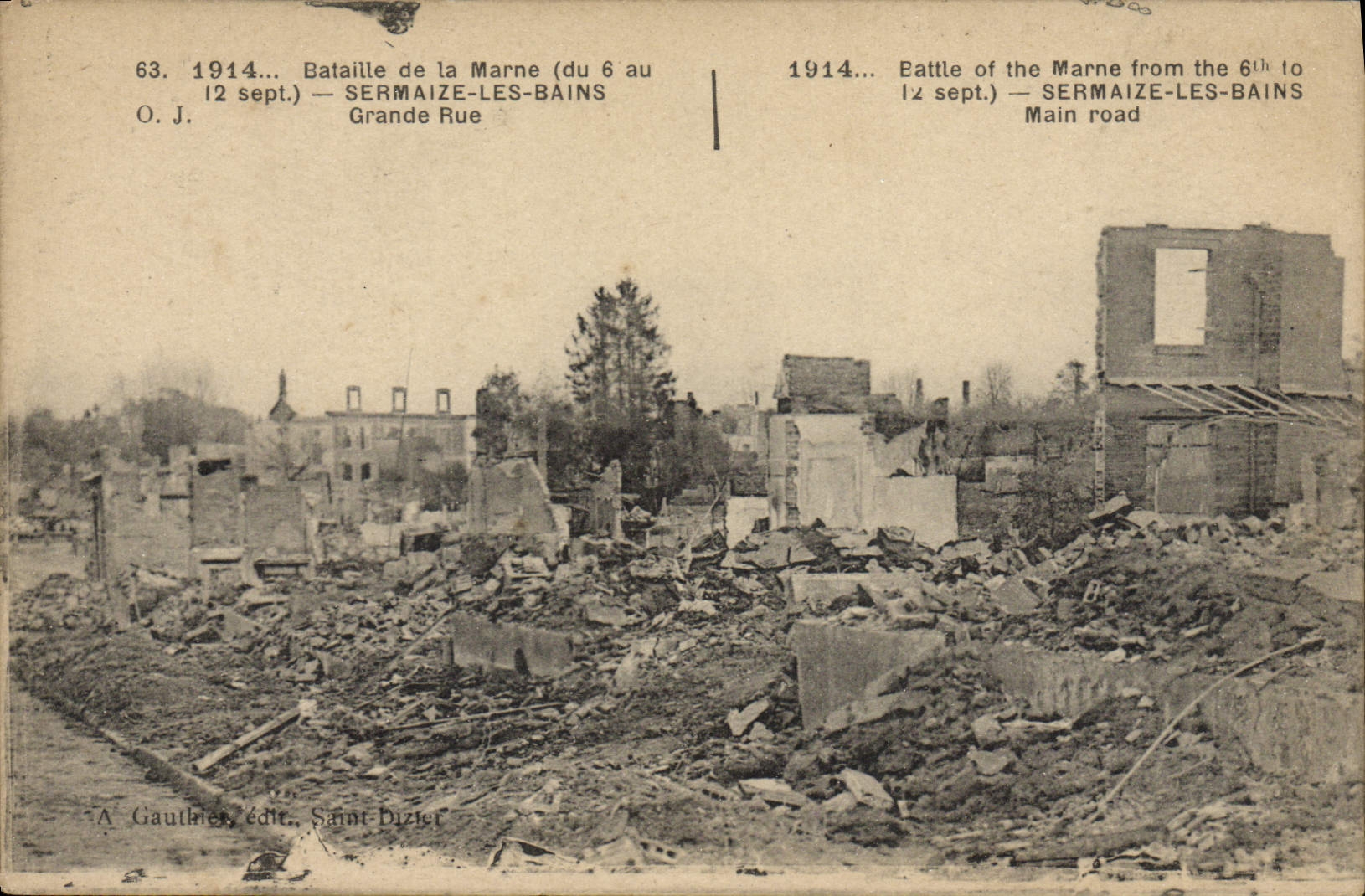 Bataille de la Marne — Sermaize-les-Bains — O. J. édit. Saint-Dizier