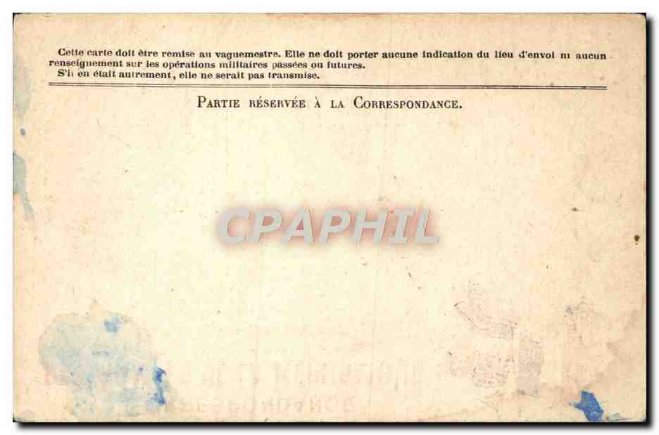 Carte Franchise Militaire  — Rückseite