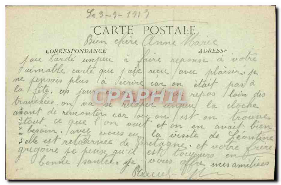 Verdun — Rue des Capucines bombardée — Vink, Paris No 1434 — Rückseite