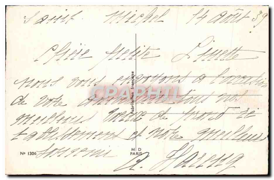 CPA Fantaisie Fleurs Fer a cheval — Verso