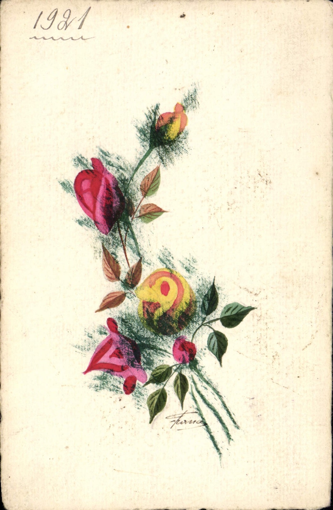 CPA Fantaisie Fleurs 
