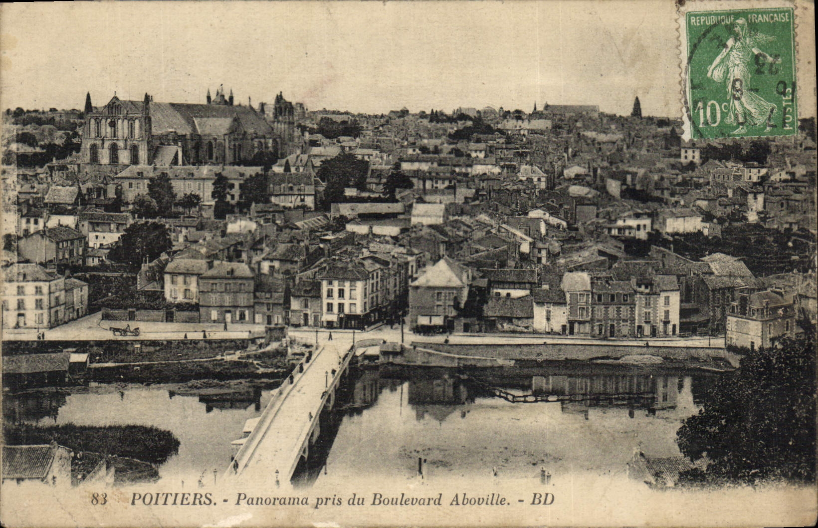 Poitiers - Panorama pris du Boulevard Aboville - BD
