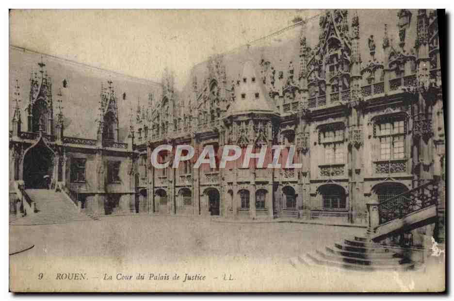 CPA Rouen La Cour Du Palais De Justice