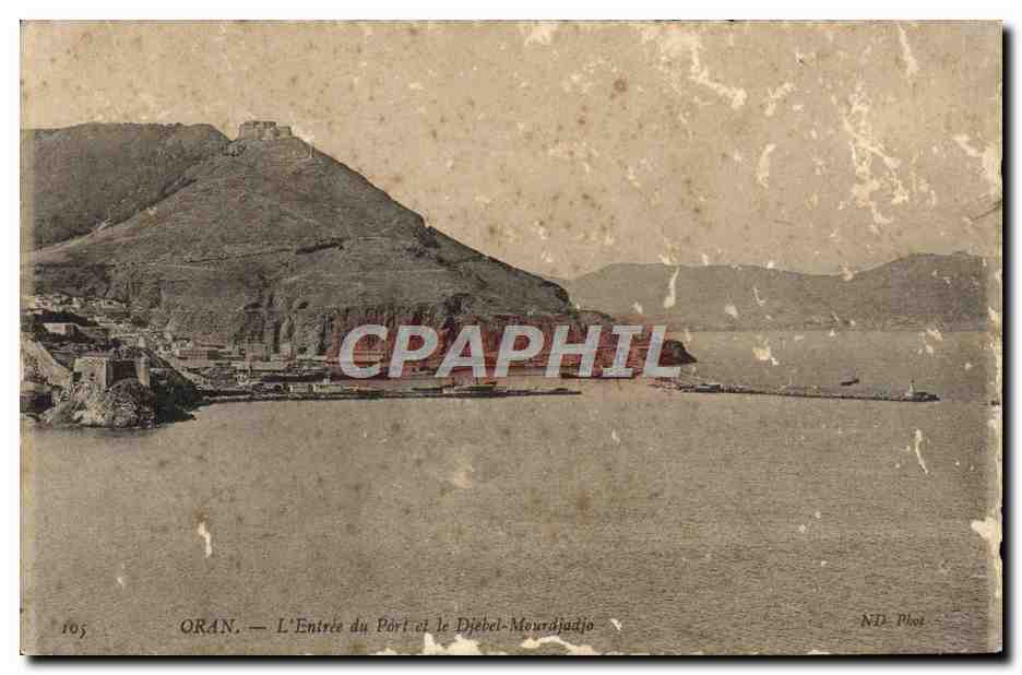 CPA Oran L'Entree Du Port El Le Djebel Mourdjadjo