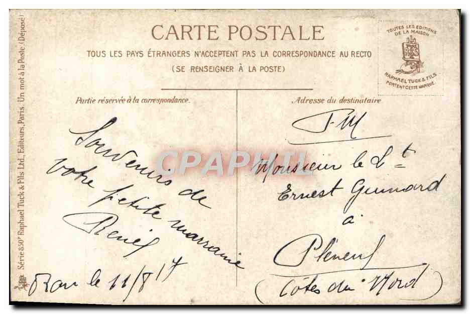 CPA Femme — Verso