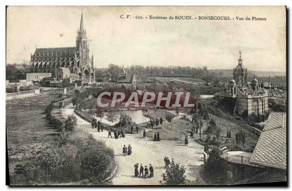 CPA Environs De Rouen Bonsecours Vue du plateau