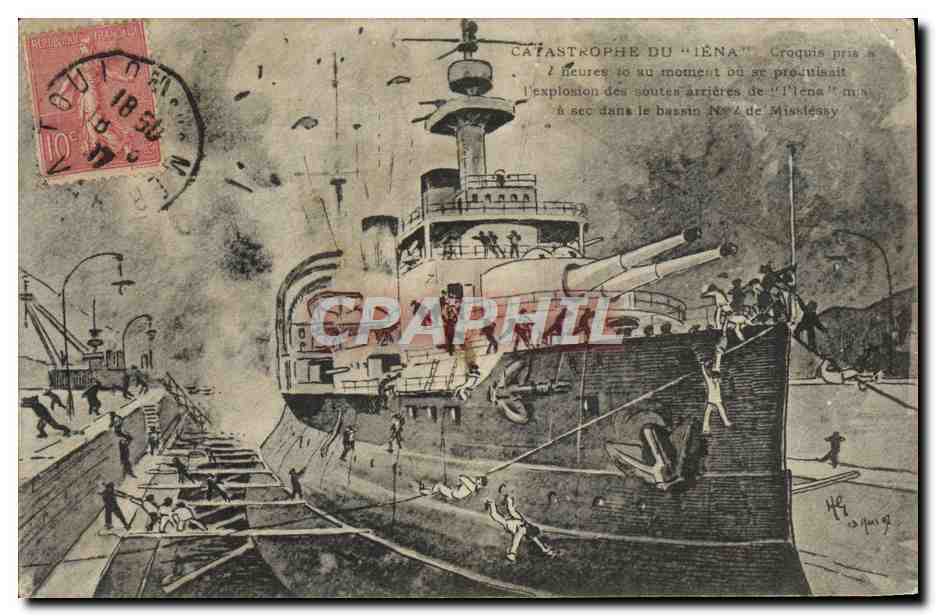CPA Bateau Catastrophe du Iena 