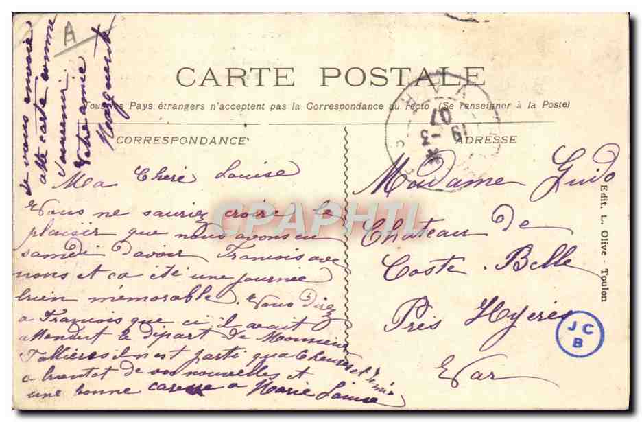CPA Bateau Catastrophe du Iena  — Rückseite