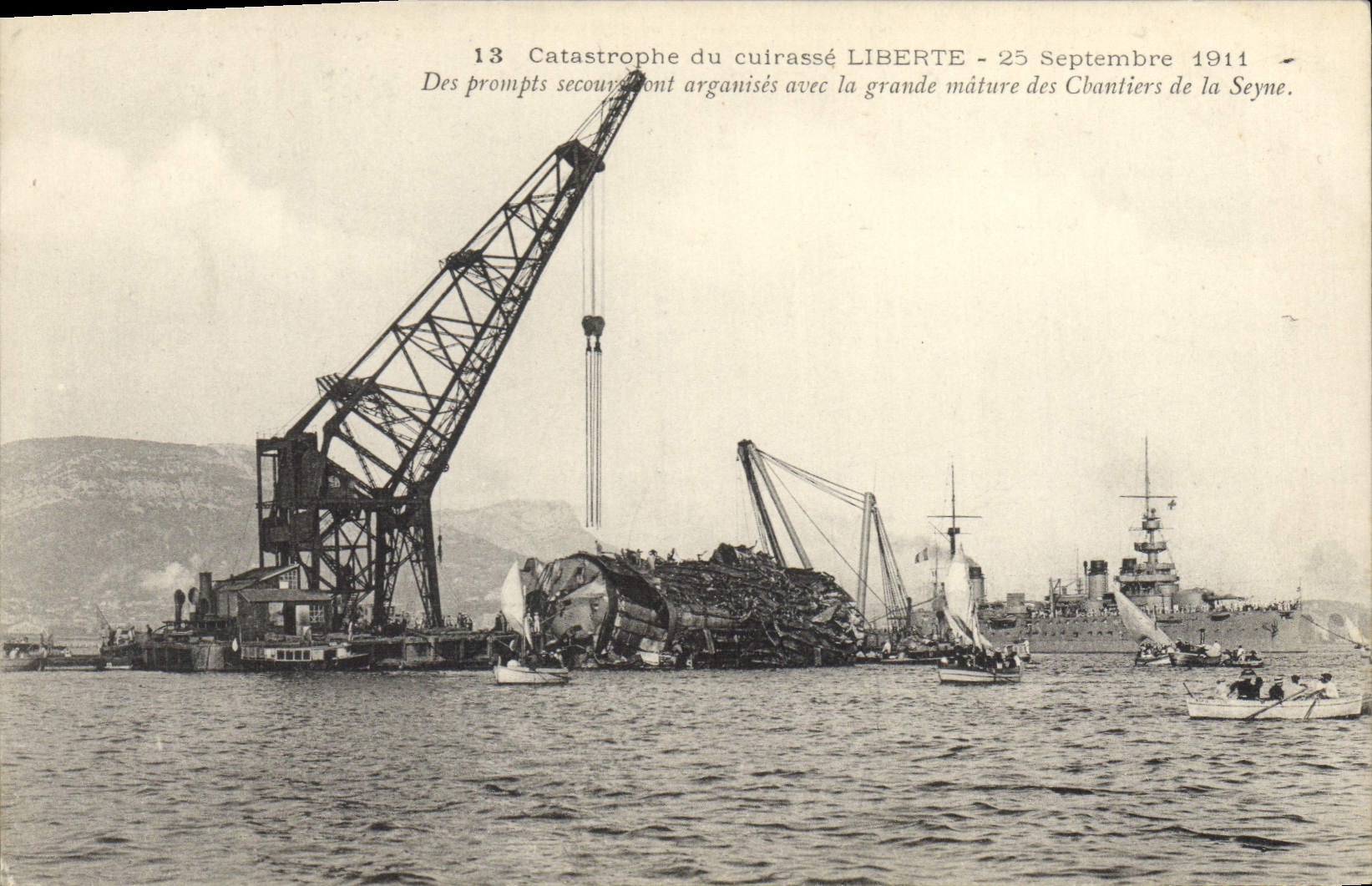 Catastrophe du cuirassé LIBERTE — 25 Septembre 1911 — Chantiers de la Seyne