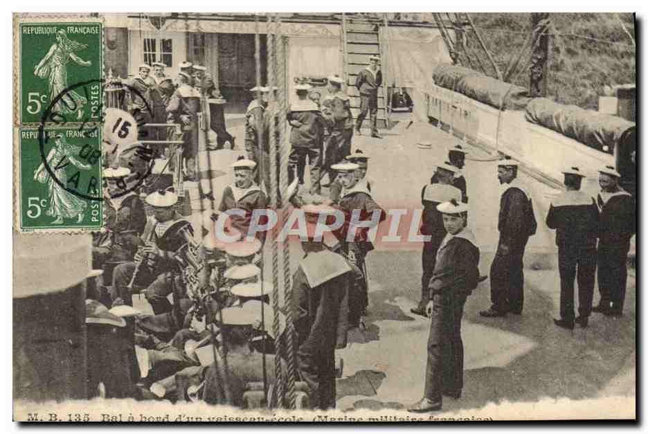 Bal à bord d'un vaisseau-école — Marine militaire française — M.B. 135